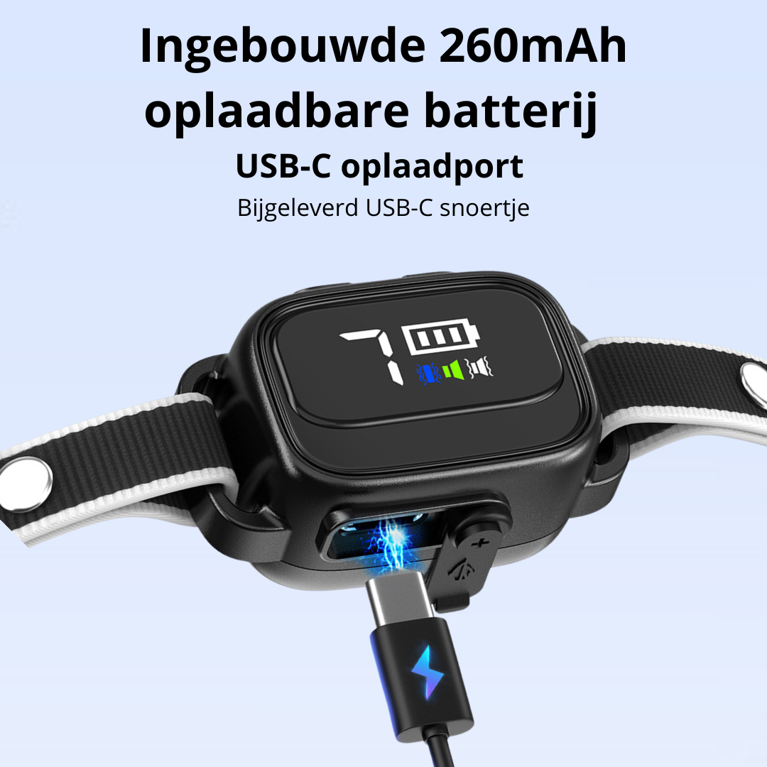 Anti-blafband in het zwart USB-C oplader
