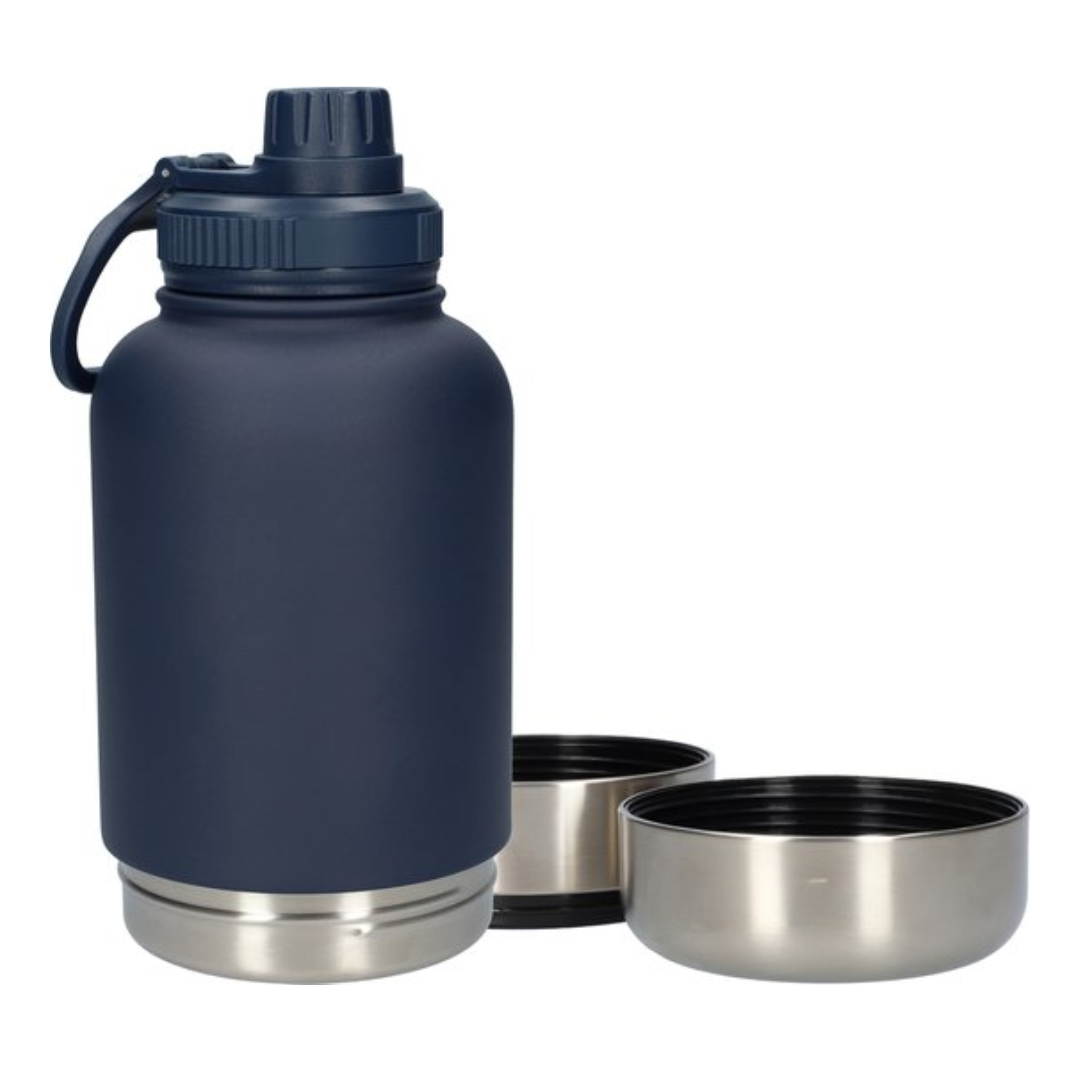 Donkerblauwe waterfles