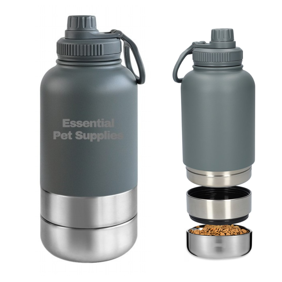Grijze waterfles voor honden