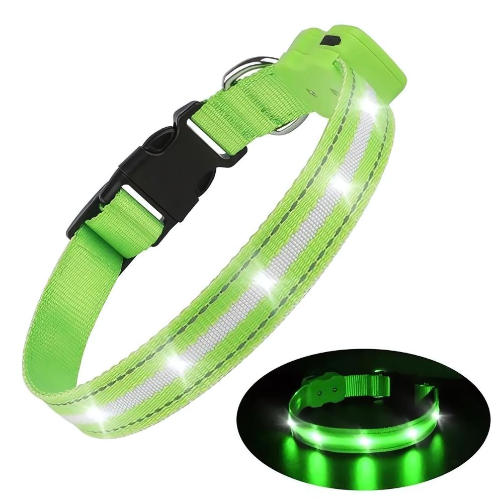 Groene lichtgevende halsband