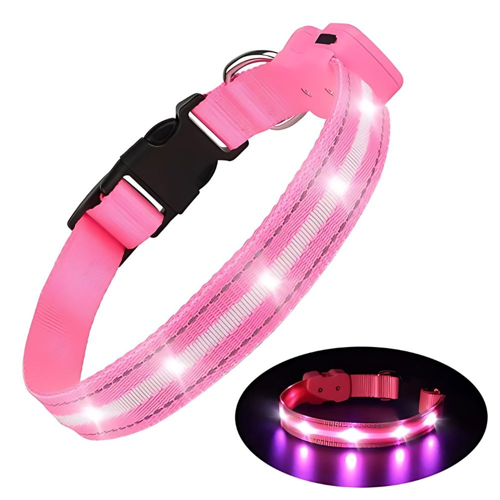 Roze lichtgevende halsband